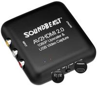 SoundBeast Convertisseur et enregistreur AV vers HDMI 2.0 - AV RCA composite vers HDMI 1080p - pour magnétoscope, VHS, DVD, caméscope, Hi8, Gaming - Rapport d'aspect 4:3 - Capture vidéo USB
