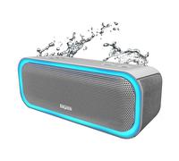 SoundBox Pro Haut-parleur Bluetooth 20W Son Stéréo Puissant avec Bass Extra, Boîte à Son, Appairage Stéréo TWS, IPX6 Étanche, Lumières Multicolores, 20H Autonomie, Portable, Enceinte Sans Fil-Gris
