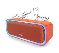 SoundBox Pro Haut-parleur Bluetooth 20W Son Stéréo Puissant avec Bass Extra, Boîte à Son, Appairage Stéréo TWS, IPX6 Étanche, Lumières Multicolores, 20H Autonomie, Portable, Enceinte Sans Fil-Orange