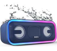 Soundbox Pro Plus Enceinte Bluetooth Portable, 24W Haut Parleur Sans Fil Avec Led Lumière, Waterproof, Basses Puissantes, 15 Heures Playtime, Bleu