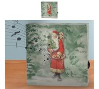 Soundbox 'Santa' 2 Sons de Noël Détecteur de mouvement | 12 x 12 x 3,5 cm | Carton plastique | Musique de Noël réglable (1 x boîte de son Père Noël)