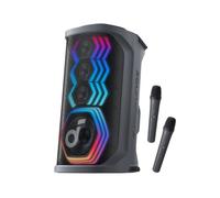 Soundcore Rave 3S Enceinte Bluetooth avec 2 Microphones sans Fil, Son 200 W, Suppression vocale IA, amplificateur de Voix, réverbération, Jeu de lumière,12 h, Enceinte Bluetooth puissante