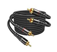 SOUNDFAM Câble Audio RCA 3M 2-Pack Cinch Câble(câble pour caisson de basses) Pour Home Cinéma, TV HD, Amplificateurs, Chaînes Hi-Fi, Autoradios - Noir