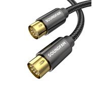 SOUNDFAM Câble MIDI Blindé 5 Broches Mâle-Mâle pour Clavier MIDI, Synthétiseur, Échantillonneur, Carte Son et Équipement de Studio de Musique (Mâle vers Mâle, 3M)