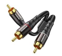 SOUNDFAM Câble Répartiteur 3M RCA Répartiteur RCA Y 1 Fiche vers 2 Fiches Câble Subwoofer Y Bidirectionnel [Double Blindage] Pour Subwoofer, Home Cinéma, Amplificateur-Noir