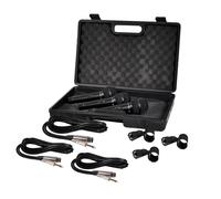 SOUNDLAB G148KA Kit de microphone vocal professionnel filaire dynamique Soundlab avec 3 microphones et étui de transport