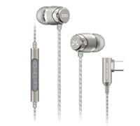 SoundMAGIC E11D Écouteurs numériques USB C de type C avec microphone, écouteurs stéréo HiFi, basses puissantes, isolation du bruit, compatible avec les appareils Android Gris acier