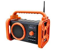 Soundmaster DAB80OR Radio de chantier, de jardin, avec DAB+, FM, Bluetooth et batterie Li-ion, IP44, résistante à la poussière et aux éclaboussures