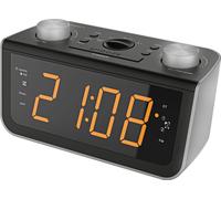 Soundmaster FUR5005 - Radio-réveil FM avec double alarme, grand écran dimmable et réserve d'énergie