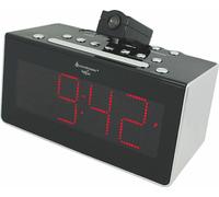 Soundmaster FUR6005 - Radio Réveil avec Radio Portable FM-PLL, Reveil Projecteur Plafond, 10 Stations Préréglées, Double Alarme, Affichage LED & Capteur Infrarouge