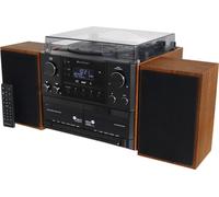 Soundmaster MCD5600 Chaîne hi-fi DAB+ avec tourne-disque, cassette, CD et Bluetooth, marron