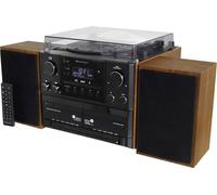 soundmaster MCD5600BR Chaîne stéréo Lecteur de disque, DAB+, FM, Bluetooth, CD, Cassette, USB, 2 x 5 W marron (aspect boi