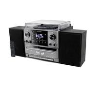 Soundmaster MCD5600SW Chaîne Hi-FI avec Platine Dab+ Double Cassette Lecteur CD USB MP3 Bluetooth Encodage Numérisation Connexion d'antenne 75 Ohms