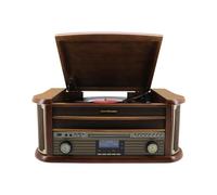 Soundmaster NR545DAB Chaîne compacte dans un coffret en bois, avec lecteur de cassettes & de disques, CD, radio FM/DAB+, Bluetooth, USB