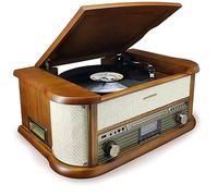 Soundmaster NR546BE Poste stéréo Nostalgie Dab+/FM Radio numérique avec Platine pour disques vinyles et système de Cellule magnétique Audio Technica, CD/MP3, USB, Cassettes, Bluetooth et encodage