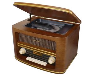 Soundmaster NR961 Nostalgie Système Stéréo Radio numérique stéréo Dab+ avec Lecteur CD CD MP3 USB Bluetooth AUX-in Égaliseur