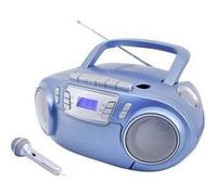 Soundmaster Radio-lecteur CD SCD5800BL – FM, USB, cassette, microphone, LED Karaoke Bleu