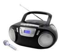 soundmaster SCD5800SW Radio-lecteur CD FM USB, Cassette, Radiocassette avec microphone noir Noir G