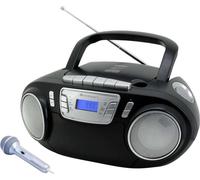 SCD5800SW Radio-lecteur CD FM USB, Cassette, Radiocassette avec microphone noir