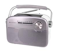 Soundmaster TR480SI – Radio portable rétro argentée avec solaire et batterie lithium