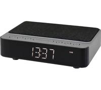 Soundmaster UR250AN DAB+ Radio-réveil numérique avec station de charge sans fil, veilleuse, chargeur sans fil iPhone/Samsung Galaxy, écran LED, variateur à 5 niveaux, 2 alarmes, radio réveil sans