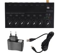 Soundmixer Ultra Compact Metal Low Noise 6 Channel Stereo Line pour Studio Scene Small Clubs Bar
