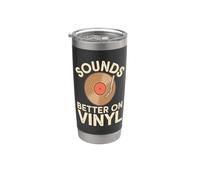 Sounds Better On Vinyl Retro Music Lover Gobelet isotherme en acier inoxydable double paroi