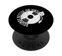 Sounds Better On Vinyl Retro Music Lover Vinyl Collector PopSockets PopGrip Adhésif