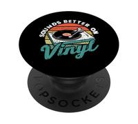 Sounds Better On Vinyl Retro Music Lover Vinyl Collector PopSockets PopGrip Adhésif