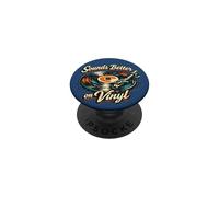 « Sounds Better on Vinyl » rétro Vintage pour collectionneur de disques PopSockets PopGrip Adhésif