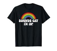 Sounds Gay I'm In LGBTQIA Rainbow Pride Drapeau rétro groovy T-Shirt