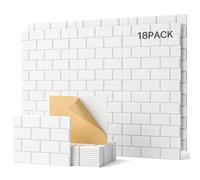 Soundsbay Lot de 18 panneaux acoustiques autocollants muraux rectangulaires - Type de brique - Pour traitement acoustique et décoration murale - 30 x 40 x 0,9 cm - Blanc