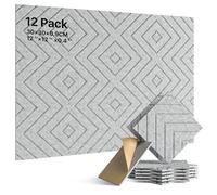 Soundsbay Panneaux Acoustiques Autocollant Gris Argenté 12 Pièces