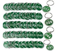 SoundZero 50 Pièces Porte-clés numéroté en aluminium, Étiquette Numéro pour Clé, Étiquettes de numéro en métal, Porte-clé métal avec numéro, Porte-clés Numérotés pour Organiser et Numéroter les Clés