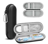 SoundZero Étui de Voyage pour Brosse à Dents électrique, Accessoire de Voyage pour Brosse Dents Electrique, Etui Brosse a dent Electrique Oral b, étui Rigide en Cuir PU Antichoc (Noir et Unisexe)