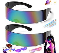 SoundZero Lot de 2 paires de lunettes rapides futuristes pour jeu de rôle, fête, multicolore