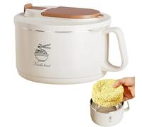 Soup Bowl - 1650ml Large Capacity With Handle, Anti-Scalding Noodle Bowl With Foldable Cutlery, Drain Lid, Dustproof Portable Container For Salad, Fruit, Lunch, Home, Office, School, Apartments