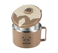 Soup Bowls With Lids - 19.5x12cm Stainless Steel Meal Prep Containers | Instant Noodle Bowl For Soup | Lid And Foldable Cutlery For Travel Lunch Dinner Breakfast College Office Kitchen Camping