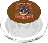 Soup-ER Lapin furtif Mangeant des Nouilles Ramen Kawaii Mignon PopSockets PopGrip pour MagSafe