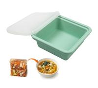 Soup Freezer Molds - 500ml Food Grade Easy Release With Lid, Food Freezer Molds Soup Containers, 15.5x15.5x6cm Dimensions, Premium Flexible Silicone Qualiity, Smmooth Non-Stick Surrface - For Meal Pre