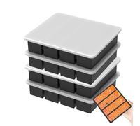 Soup Freezer Molds - Leakproof 4 pièces Storage Container, Soup Cubes Freezer Tray with Lid, for Juice Sauce Meal Prep Stock Leftovers Home Kitchen Apartment Dishwasher Oven