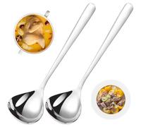 Soup louche en acier inoxydable 2 pcs de 7 6 pouces à la femme de sauce ronde des cuillères service avec une longue poigné