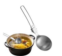 Soup Spoon, Cooking Tool 7,68 x 2,36 pouces Compact Size Foldable Anti Scalding Stainless Steel Tool, Buffet Spoon for Outdoor, Travel Use, Rv, Bbq and Picnic
