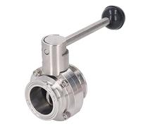 Soupape de papillon sanitaire - 304 Connexion de serrage en acier inoxydable, preuve de soupape durable pour le contrôle du débit, pression maximale PN1.6 Température 150 ℃ pour (type 2)