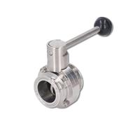 Soupape de papillon sanitaire - 304 Connexion de serrage en acier inoxydable, preuve de soupape durable pour le contrôle du débit, pression maximale PN1.6 Température 150 ℃ pour (type 3)