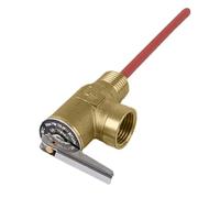 Soupape de pression de température - °C - 150 PSI - Valve de sécurité en laiton - Robuste avec sonde étendue pour un contrôle précis, idéale pour les systèmes de chaudière de chauffe-eau