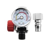 Soupape de régulation de pression pneumatique Régulateur de pression d'air for pistolet à peinture, filetage G1/4", vanne réglage en acier inoxydable avec manomètre for outils pneumatiques