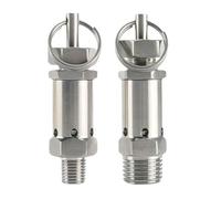 Soupape De Sécurité, 1PC 1/4" 3/8" 1/2" BSPT Mâle 0,5 1 2 3 -10 Bar Réglable 304 Acier Inoxydable Sanitaire Ressort Soupape De Sécurité De Décharge De Pression Compresseur D'air Argent(1/2",10 Bar Fix