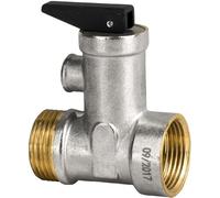 Soupape de sécurité 7 bar 1/2" Mâle-Femelle pour chauffe-eau - Laiton nickelé sablé - Joints/Membrane EPDM - Clapet anti-retour intégré - 95 °C - Eau potable
