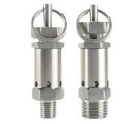 Soupape de sécurité à Ressort sanitaire réglable en Acier Inoxydable 304 for compresseur d'air, 1/4" 3/8" 1/2" BSPT mâle 0,5 1 2 3-10 Bar(1/2",BSPT Male_10 Bar Fixed)